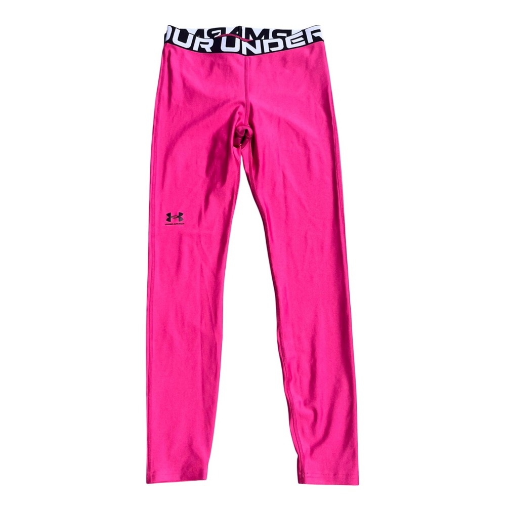 Under Armour Hot Pink Compression Leggings with Black Waistband